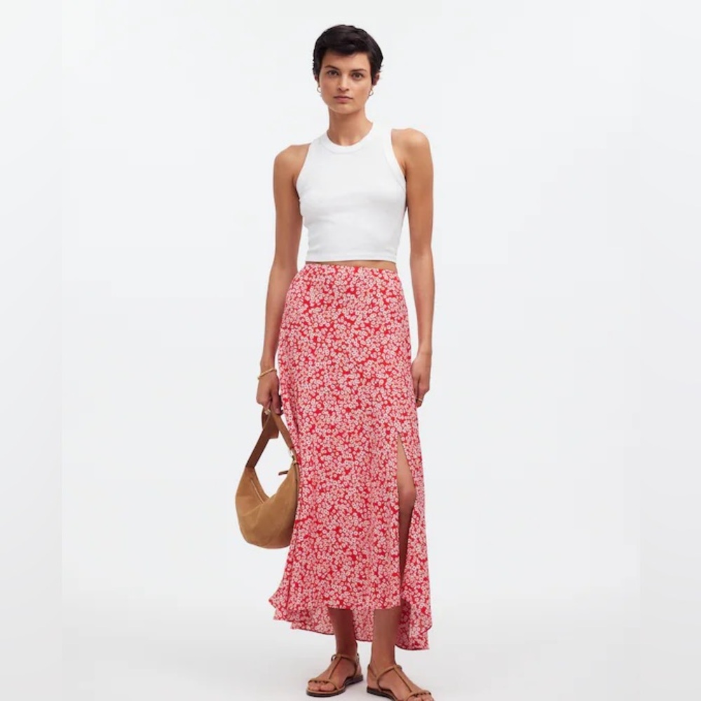 Madewell Best-Selling Midi Slip Skirt in Ditsy Floral